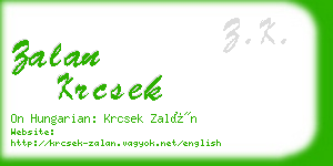 zalan krcsek business card